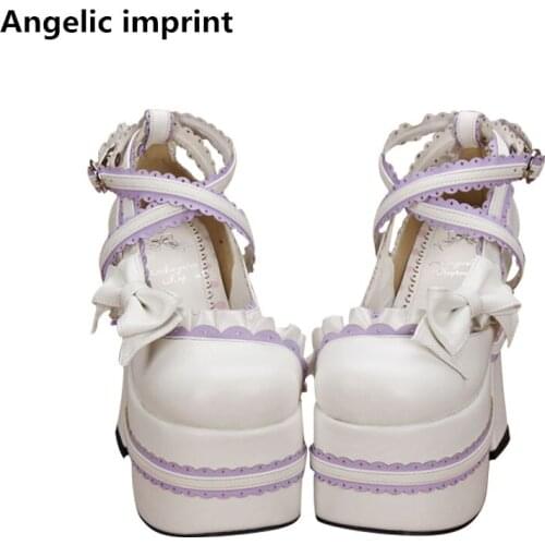 Angelic imprint woman mori girl lolita cosplay shoes lady super high heels pumps women princess dress party shoes 12.5cm 33-47
