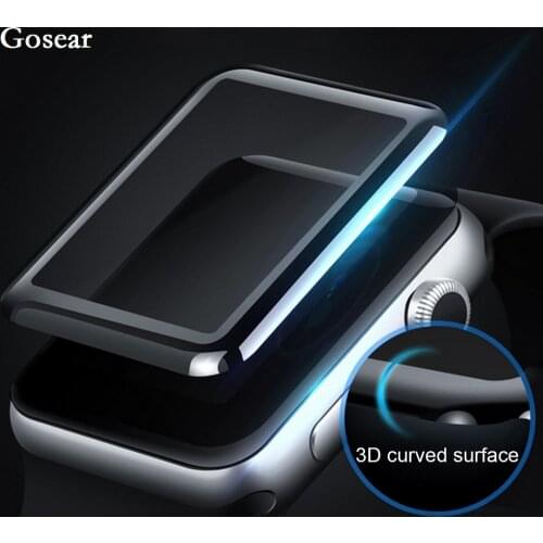 Gosear Curved 3D Anti-Scratch Tempered Glass Screen Protector Film for Apple Watch iWatch i Wach Series 2 3 38mm 42mm Gadgets