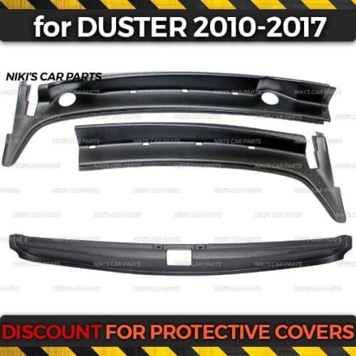 Protective set 2 pcs for Renault / Dacia Duster 2010-2017 jabot + rear trunk guard sill trim covers pad protection scuff styling