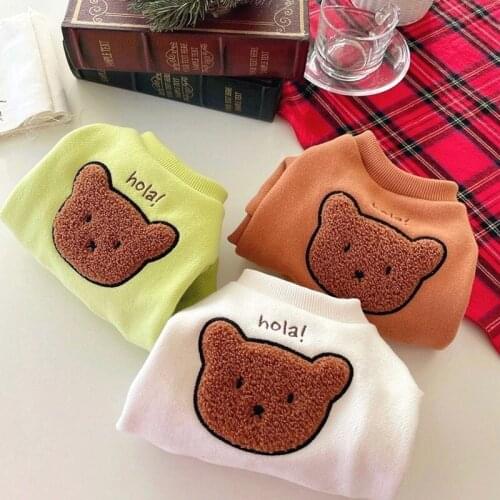 Winter Dog Clothes Felt Bear Cute Dog Shirt Pullover Warm Soft For Puppy Small Medium Dogs Girls Coats Chihuahua Yorkshire Perro