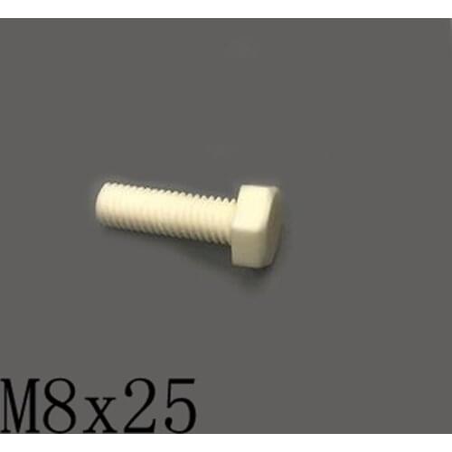2pcs M8x25mm Hexagon Screw Ceramic Insulated Bolt High Temperature Corrosion Resistance Zirconin