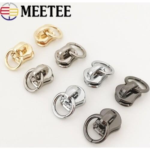 5pcs O Ring No.5 Zipper Sliders for Metal Zippers Spring Lock Zip Head Luggage Leather Bag DIY Sewing Accessories ZT167