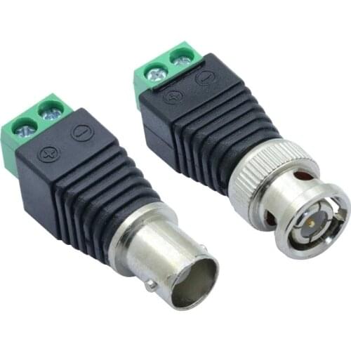 5 Pairs Mini Coax BNC Connector UTP Video Balun Connector Female Male Plug DC Adapter For CCTV Surveillance Camera System