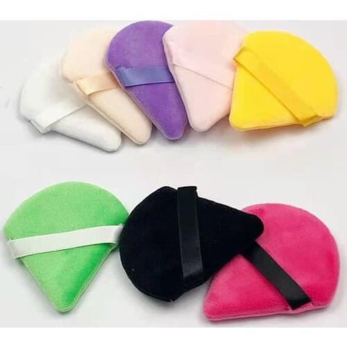 5Pcs Triangle Velvet Powder Puff Flours Mini Face Makeup Sponge Cosmetics Soft Cotton Face Powder Puff Washable Lightweight