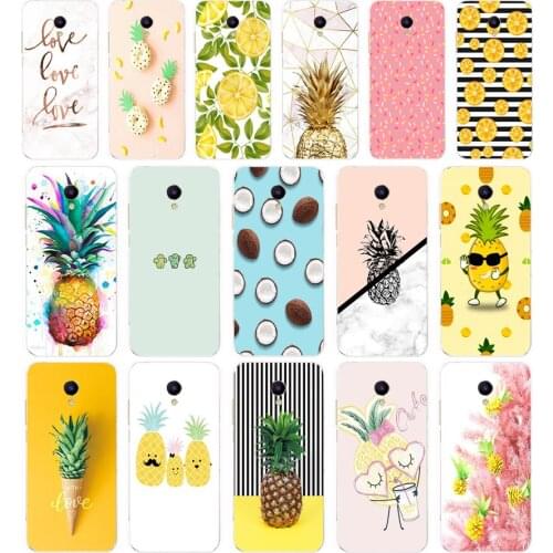 55 Pineapple gift Soft Silicone Tpu Cover phone Case for Meizu M5 M5C M5S M6 M6T M6C M6 Note Case