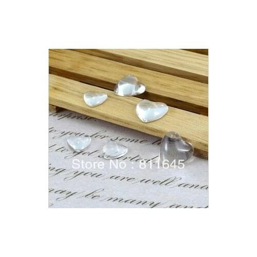Free Shipment!Fashion clear domed flat back heart shape glass cabochon beads 16mm 200pcs for DIY jewelry accessories