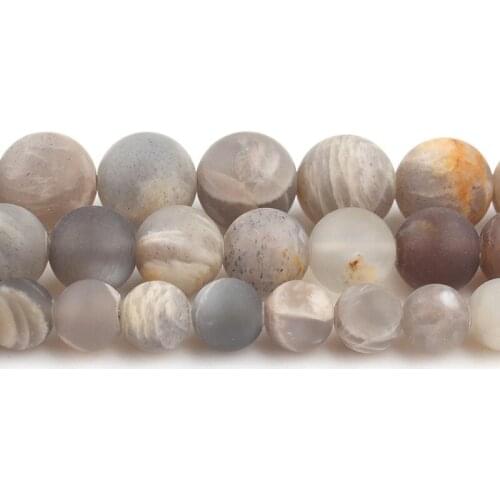 6/8/10mm Natural Matte Black Sunstone Stone Beads Round Loose Bead for Diy Bracelet Accessories Jewellery Making 15'Strand