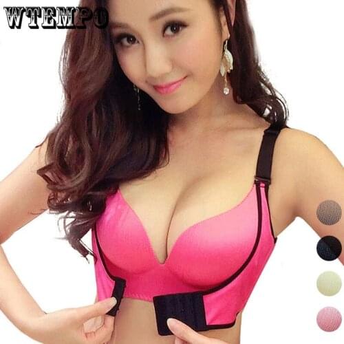 Push Up Bras Women Front Closure Bandage Gather Sexy Bra Underwear Thin Wireless Soft Bralette Solid Woman Seamless Brassiere
