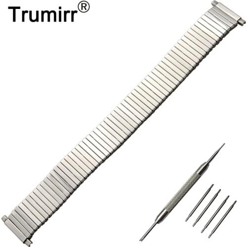 18mm 20mm 22mm Elastic Expansion Watch Band for Hamilton Stainless Steel Strap Wrist Belt Bracelet + Spring Bars + Tool