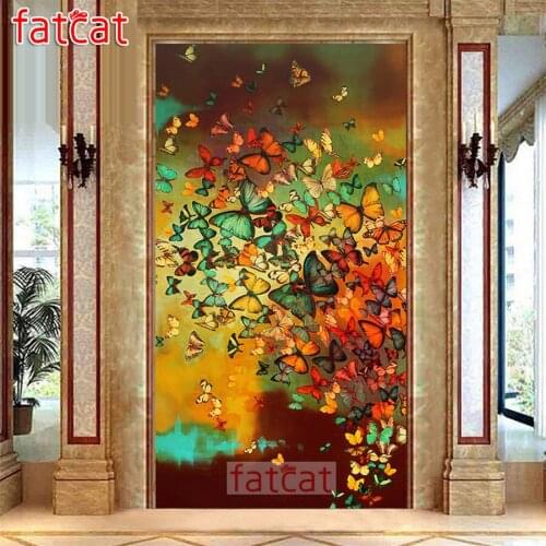 FATCAT Color butterfly diy Diamond Painting Full square round drill 5d Diamond Embroidery Mosaic Animals Needlework decor AE1691