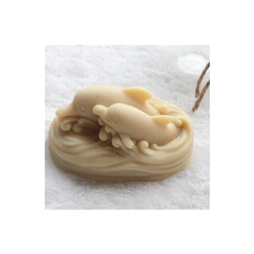 Soap Mold Fondant Cake Decoration Mold Handmade Soap Mold Silica Gel NO.:SO105 Aroma Stone Moulds Dolphin Modelling Silicone 001