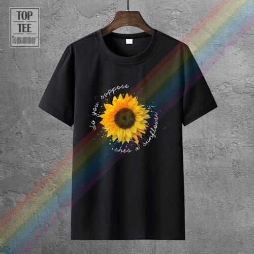 Hippie Sunflower Do You Suppose SheS A Sunflower T Shirt Black Cotton Men S 6Xl