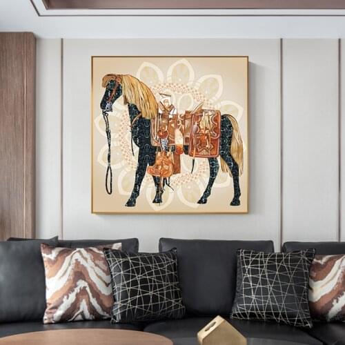 Horse King Art Wall Pictures Abstract Canvas Painting Big Poster Print for Living Room Solemnly Decor Pop Art In Saudi Arabia
