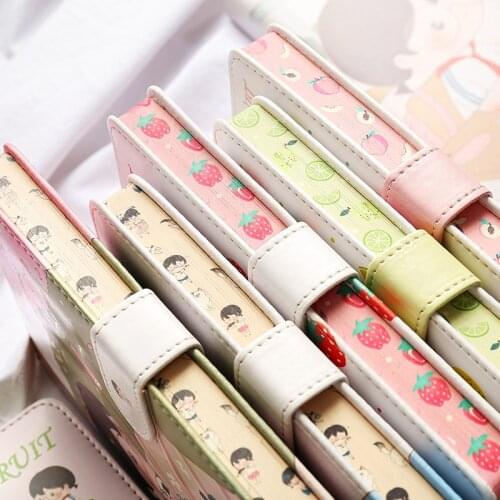 Cute A5 Leather Notebook Kawaii Planner Accessories Journal Stationery School Study Notepads Monthly Weekly Supplies