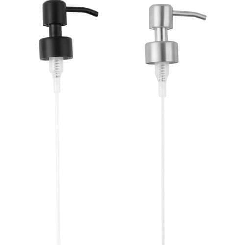 Stainless Steel Foam Lotion Pump Head Hand Press Soap Dispenser Lid with Tube Leak Proof Dispensing Tools for Shampoo Bottle Jar