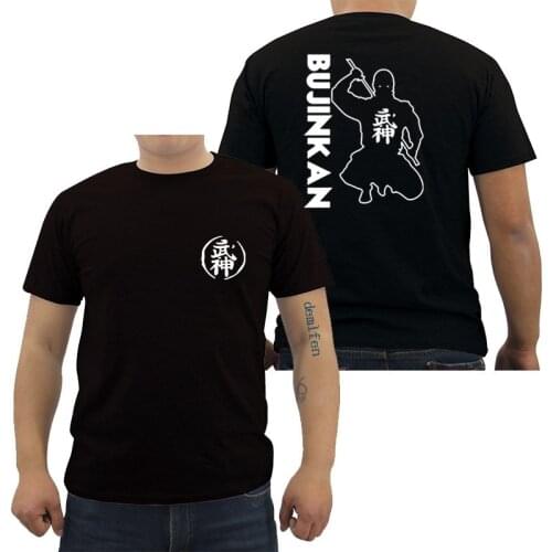 New Bujinkan Ninjutsu Shinobi Budo Taijutsu Oni Demon Black Men T-Shirt Taijutsu Dojo Kanji T-shirt Japan Martial Artss Tees