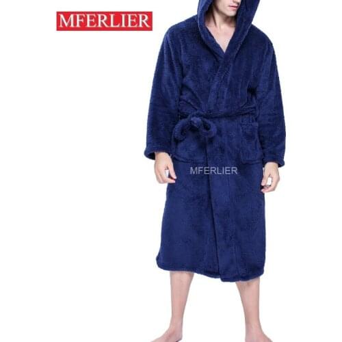 Autumn winter Mens bathrobe 9XL 8XL 7XL 6XL Bust 150cm warm plus size Sleepwear Pajama man
