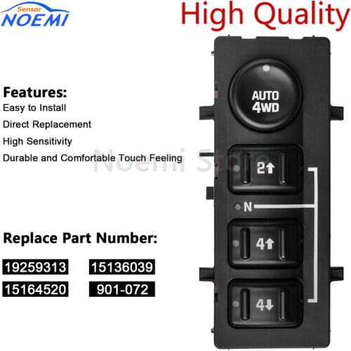 YAOPEI 1 piece 4WD 4x4 Transfer Case Selector Dash Switch For Chevrolet 03-06 Silverado Pickup Truck SUV 19259313