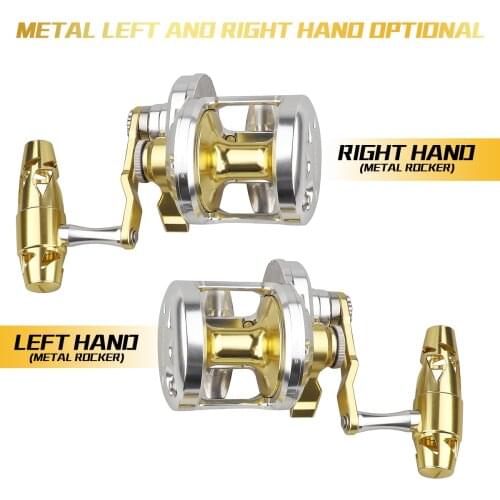 Full metal gold Lever Drag Saltwater Jigging trolling Reel Aluminum CNC Machine Fishing Reel 10BB NMB bearing fishing reel