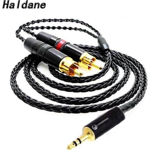 Haldane Silver Plated XLR 2.5/3.5/4.4mm Balanced Mlale to Dual 2x RCA Male Audio Adapter Cable 3.5/6.35mm Stereo to 2RCA Adapter
