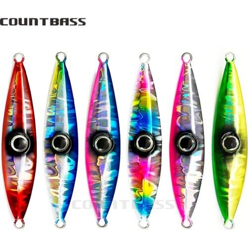 COUNTBASS 6PCS 20g 30g 40g Jigging Lures, Japanese style Metal Fishing Jigs, Slim Lead Fish Bait Sea Bass Lures