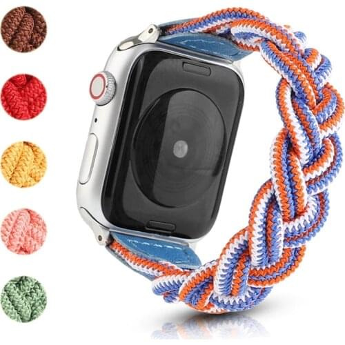 Woven Strap for Apple Watch Band 44mm 40mm iWatch bands 38mm 42mm Belt Nylon Sport Loop bracelet watchband for series 6 SE 5 4 3