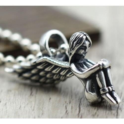 925 Sterling Silver angel wing Pendant Charm decoration bracelet keychain necklace etc (without chain) fashio jewelry A2475