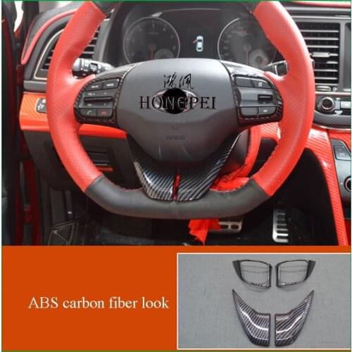 Car styling Interior Steering Wheel Button Frame Cover Sticker Trim For Hyundai Elantra Avante 2017 2018 Auto Parts