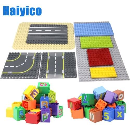 64-512 Hole Track Baseplate Big Building Blocks Accessories DIY Toys Children Gift Compatible Duplo Set Basic education Brick