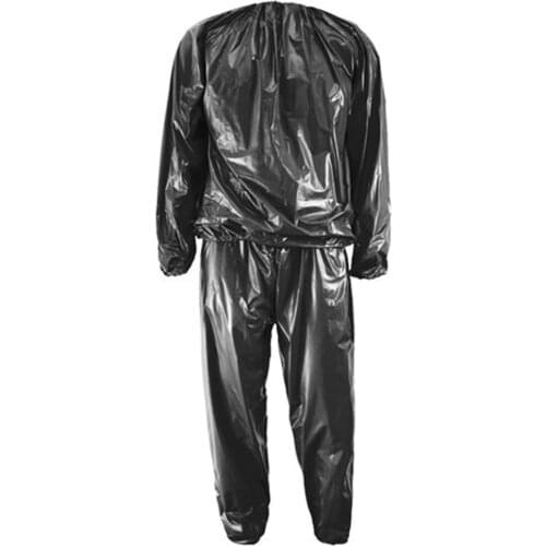 Heavy Duty Fitness Weight Loss Sweat Sauna Suit Exercise Gym Anti-Rip Black