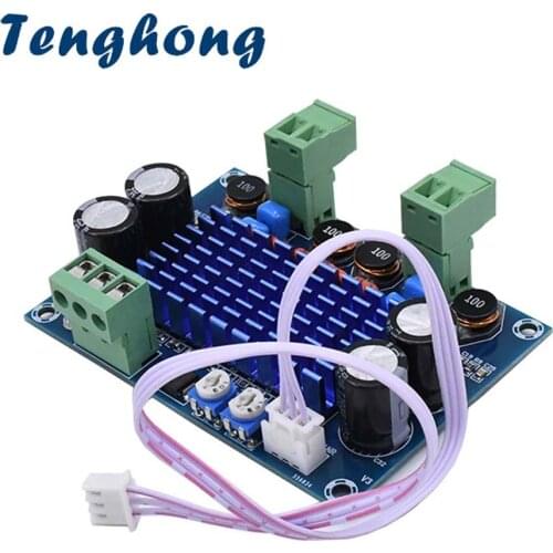 Tenghong TPA3116D2 High Power Digital HIFI Power Amplifier Board 2*120W XH-M572 Chassis Dedicated Plug Input 5V 24V 28V Output