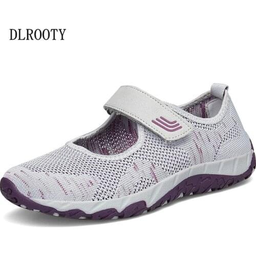 Women Sandals 2018 Summer Mesh Shoes Woman Breathable Fashion Solid light weight Hook & Loop Platform Flat Female Ladies Casual