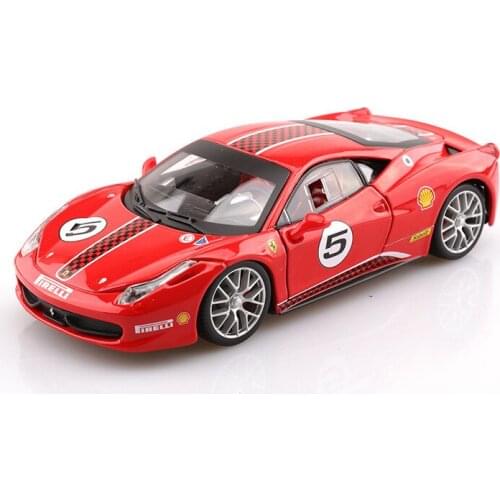 1:24 high simulation super alloy sports car model Rafa 458 Racing Edition No. 5 car for children gifts