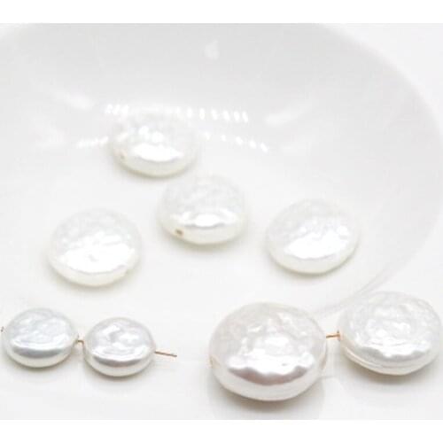 12-18MM 20Pcs Flat Baroque Natural Shell Imitate Pearl Imitation Of South Sea Pearls Loose Beads Charms Jewelry Findings