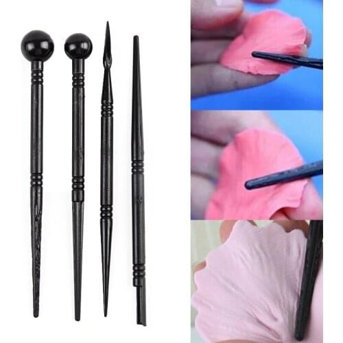 4Pcs/Set Cake Carved Pen Cake Cut Pens Flower Modelling Tool Fondant Decorating Mold Tool Bakeware