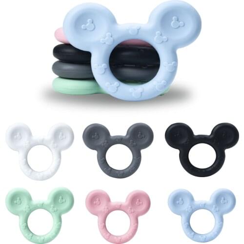 5/10pcs Silicone Teether Cartoon Head Animal Food Grade Silicone Teething Toys For Teeth Tiny Rod Baby Teether Gift