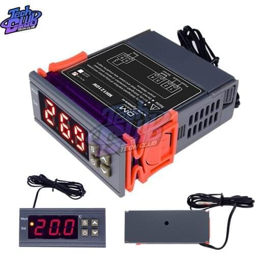 -50~110 Celsius MH1210W 90-250V 10A 110V 220V Digital Temperature Thermostat Regulator Controller Heat Cool Control NTC Sensor