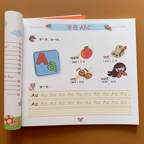 92page Preschool English 26 Alphabet Writing English Calligraphy copybook for kid Children Exercises Calligraphy Practice Book