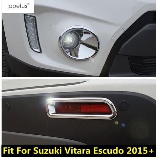 Lapetus Accessories For Suzuki Vitara Escudo 2015 - 2018 Front Head Fog Lights Lamp Protector Ring Molding Cover Kit Trim 2 Pcs