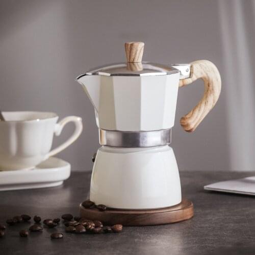 White Blue Coffee Maker Pot Aluminum Mocha Espresso Percolator Pot Coffee Kettle Cafetera Home Outdoor Stovetop Cafe Tools