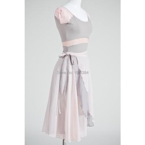 Free Shipping Women Chiffon Double Layers In Different Colors Lace Up Dance Ballet Skirt Two Way Available Skate Wrap Scarf SK2