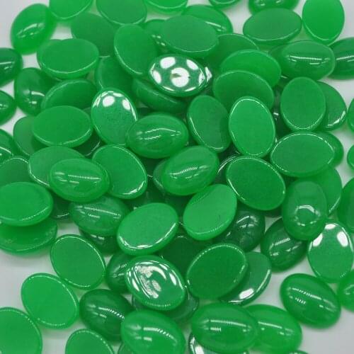 18x13MM Natural Luck Green Stone Oval CAB GEM Cabochon Jewelry Bead (10 pcs/lot) H009