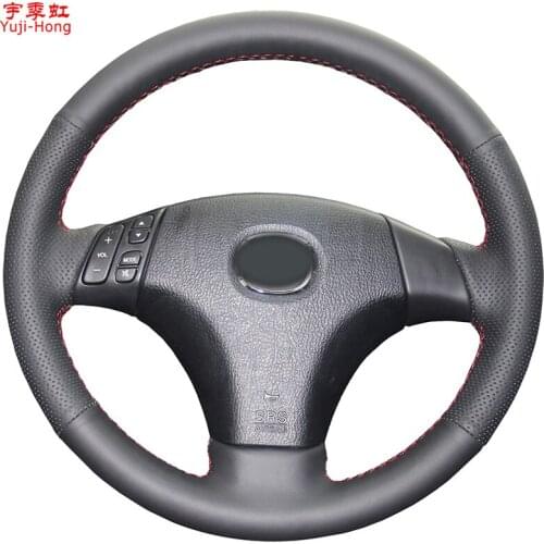 Yuji-Hong Artificial Leather Car Steering Covers Case for MAZDA 3/5/6 2006 Hand-stitched Cover Car-styling Black