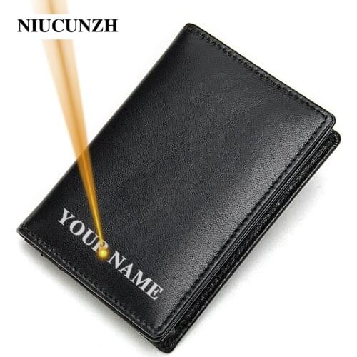 NIUCUNZH goat leather card holder man wallet card holder luxury brand cardholder men designer rfid secure cash and cards wallet