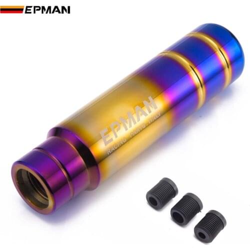 EPMAN 13cm Aluminium Car Titanium Style Burnt Blue Gold Gear Shift Knob Shifter Lever Head Universal EPSK230NEG