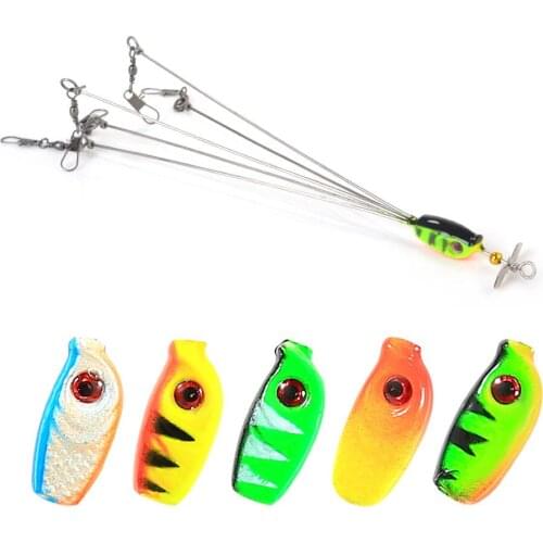 FISH KING 5Colors Umbrella Bait 5 Handle Bait 15.5/20.5Cm Fishing Group Floating Lure Snap Fishing Gear Swivel