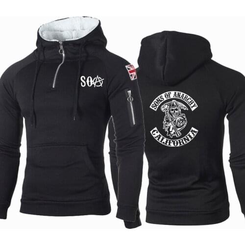 2021NEW SOA Sons of anarchy the child Skull Print Men Hoodies casual Spring Autumn Long Sleeve Hoody Male Hoody Sweatshirt