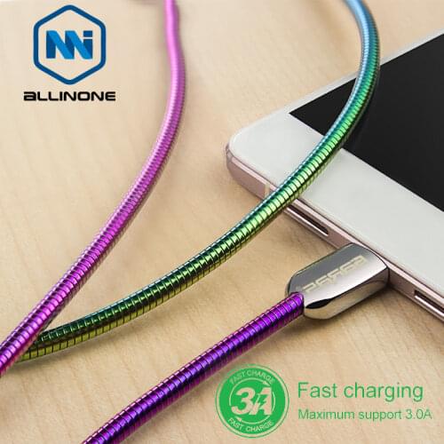 Garas USB Cable Micro USB/Type C Fast Charger Data Cable Gradient Metal Spring For USB-C Type-C Cable