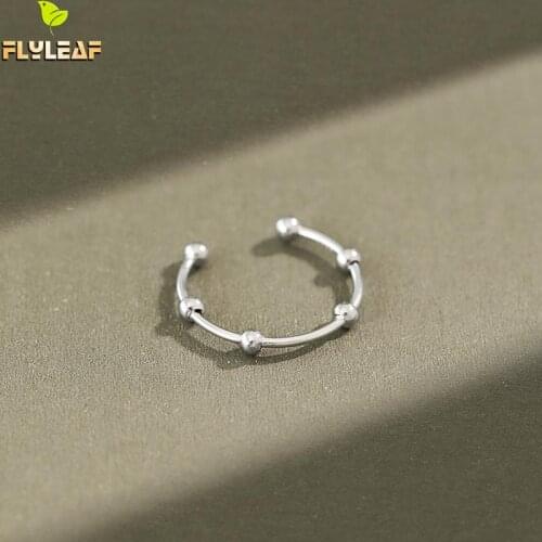 925 Sterling Silver Thin Line Beads Open Rings For Women Korean Pop Student Girl Finger Joint Ring Fine Jewelry Flyleaf