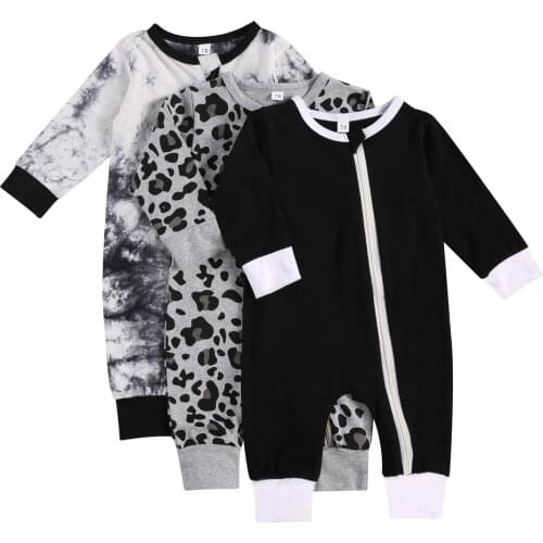 Baby Boy Romper Clothes 0-24M Newborn Baby Rompers Cotton Long Sleeve Jumpsuit Outfit Clothes Zipper For Kids Girl Autumn